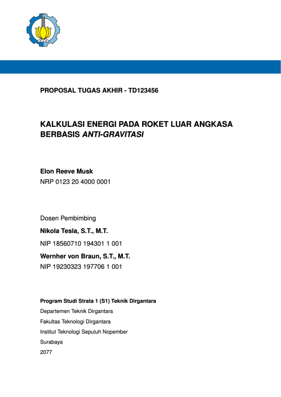 Proposal Thesis Institut Teknologi Sepuluh Nopember