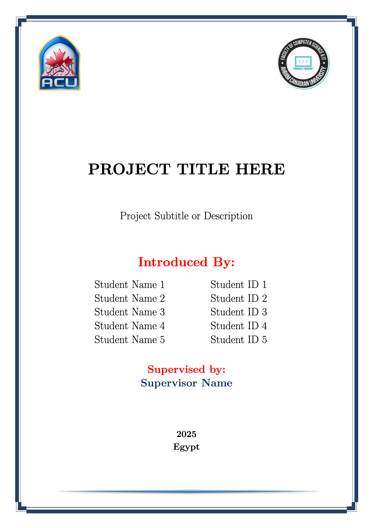 Graduation Project Documentation for ACU CS