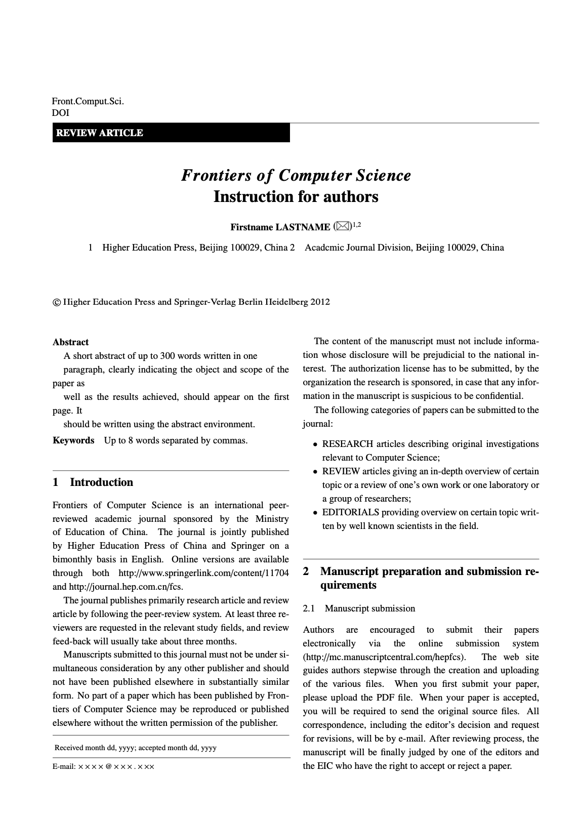 Frontiers of Computer Science