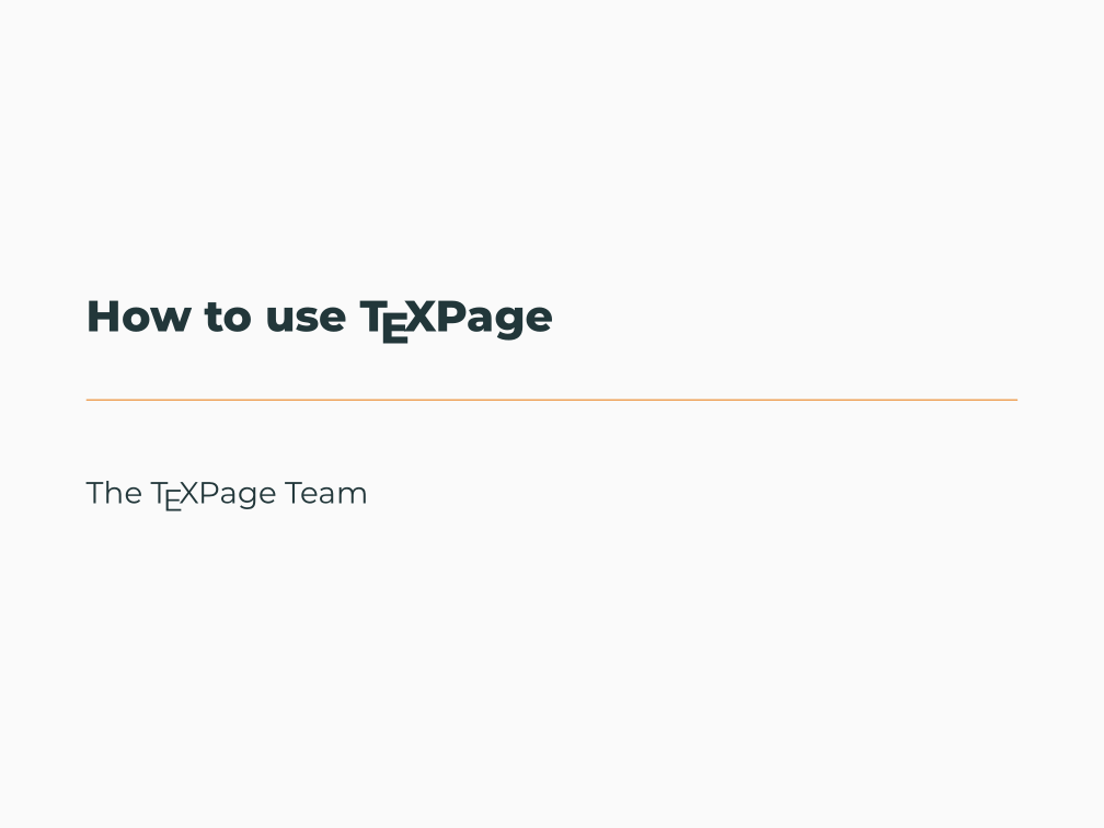 How to use TeXPage