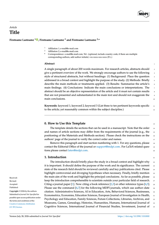 MDPI Template