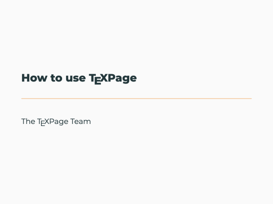 How to use TeXPage
