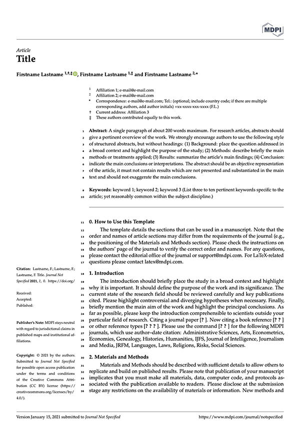 MDPI Article Template