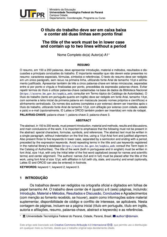 [Federal University of Technology — Paraná] UTFPR-Article