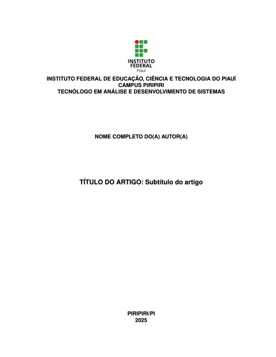 Modelo de Artigo Acadêmico - IFPI