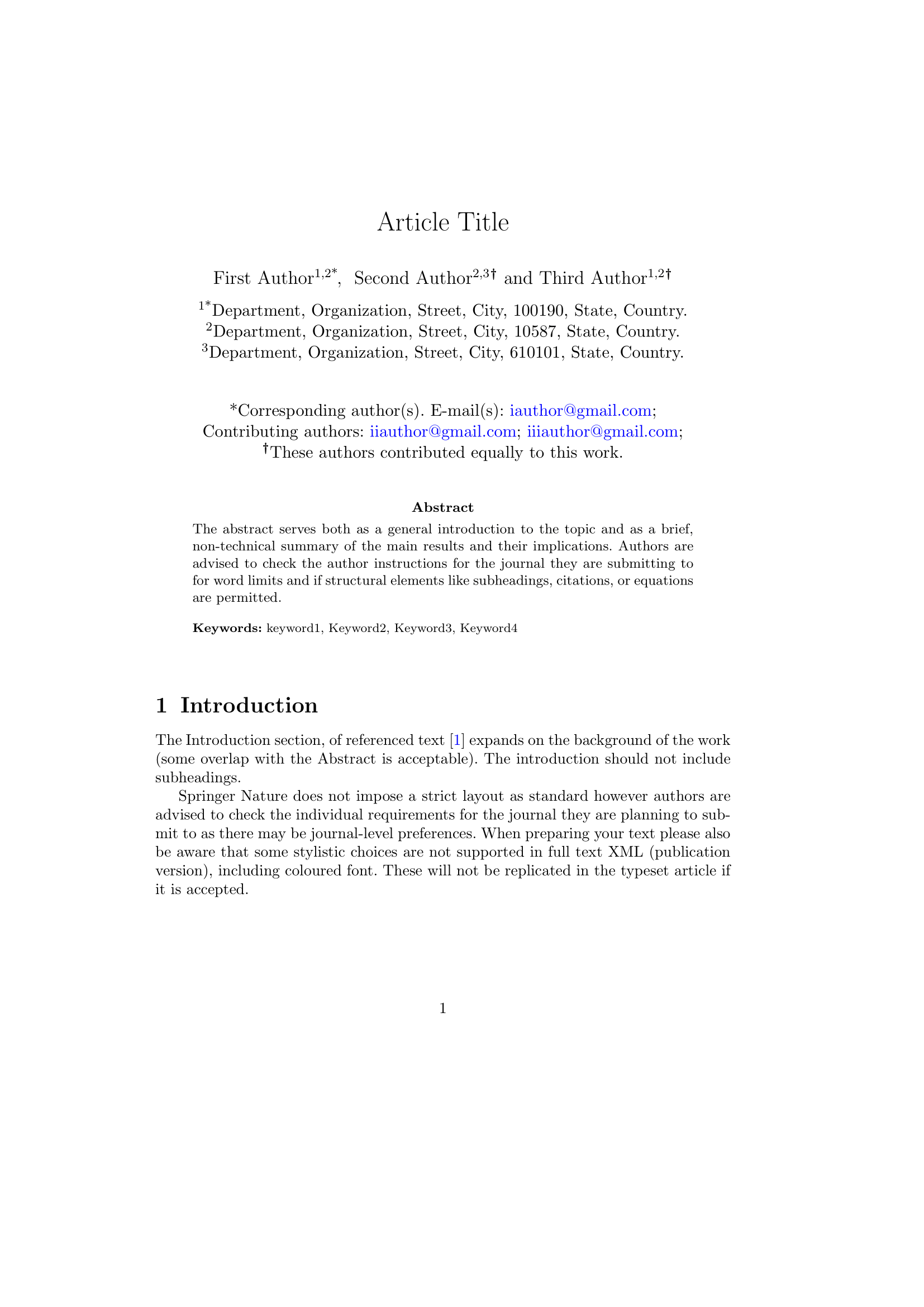 Springer Nature LaTeX Template TeXPage Springer Nature LaTeX Template TeXPage