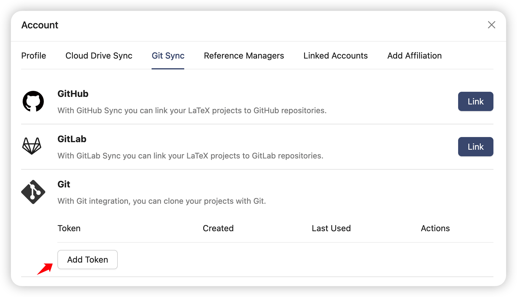 Create a Git Sync Token
