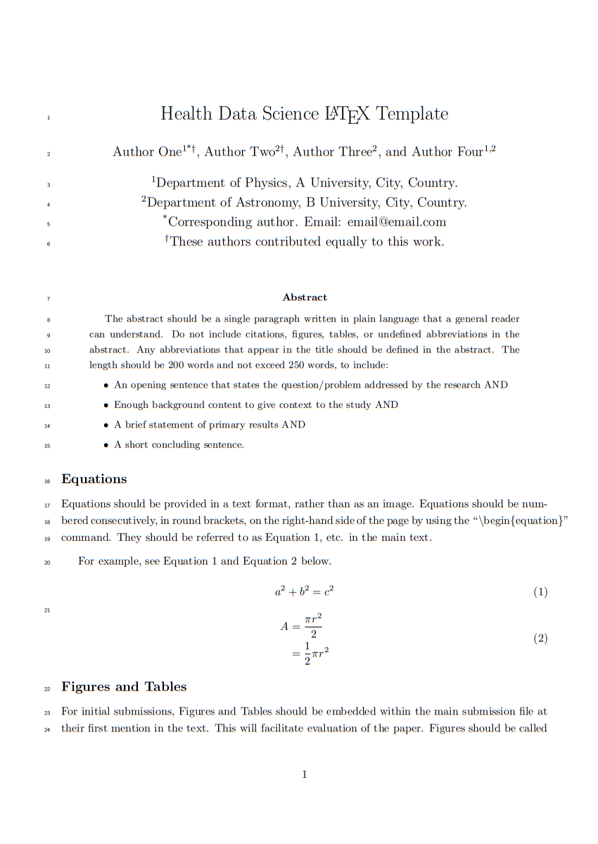 Health Data Sciences template