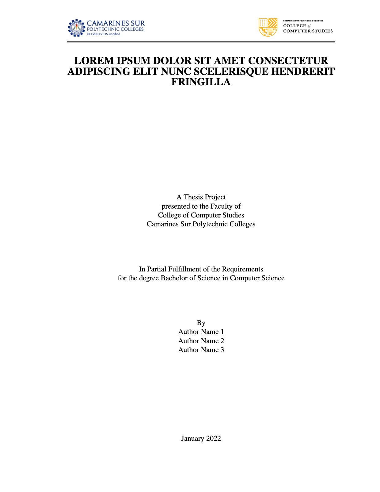 CSPC CCS Thesis / Capstone Template